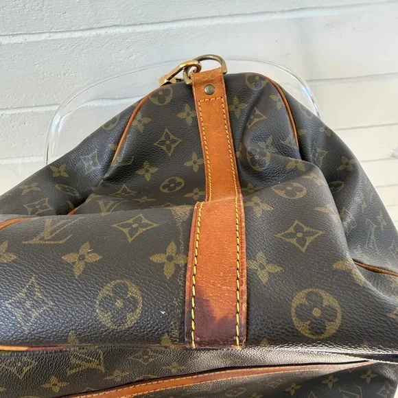 Louis Vuitton Brown Monogram Canvas Travel Duffel with Tan Leather Trim - Picture 4 of 12